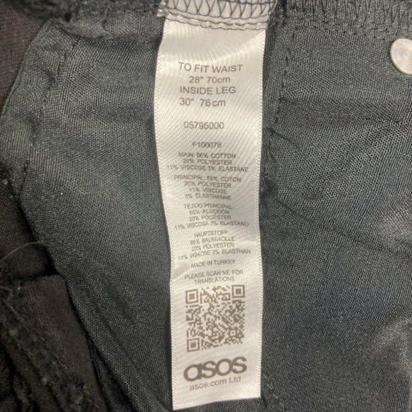 ASOS Design Ridley High Rise Skinny Jeans In Clean Black - Women Size 28 - Picture 6 of 6